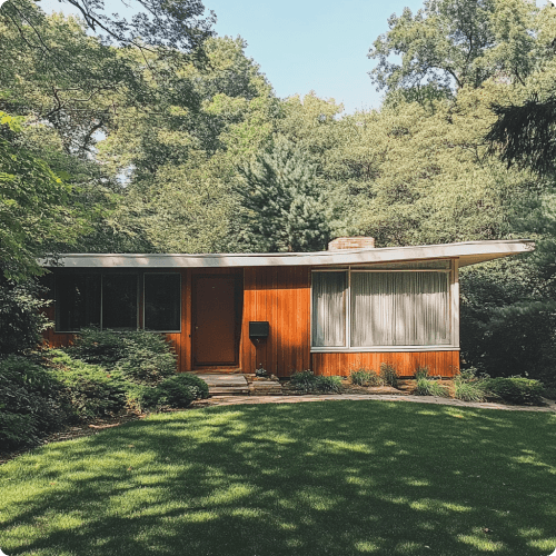 Home in wooded area